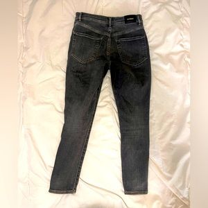 Washed black jeans, tight, size 4, express